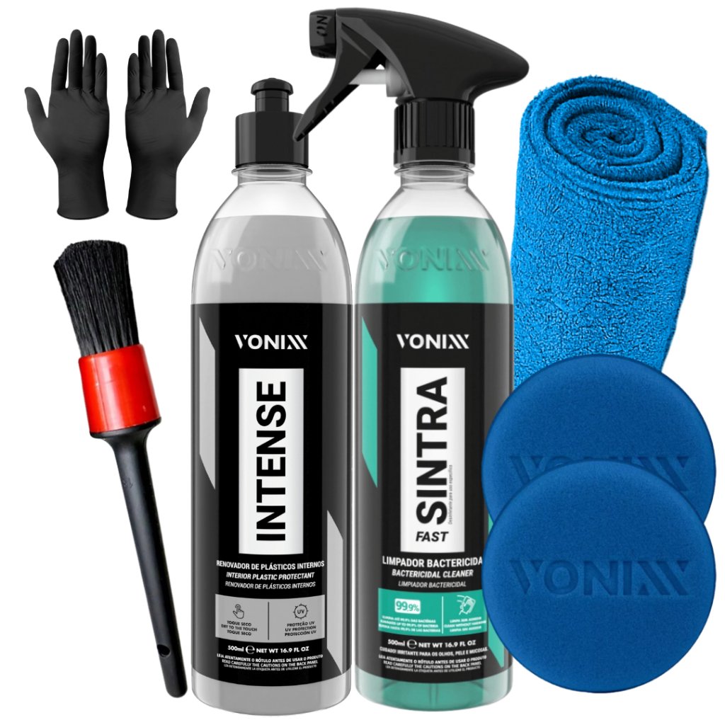 Limpador para Partes Internas Sintra Fast + Revitalizador de Painel Portas Intense 500ml Vonixx