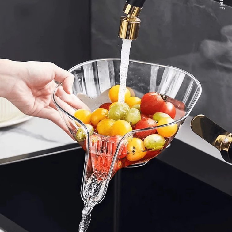 Escorredor Pote Para Lavar Alimentos Praticidade Sua Cozinha（Cor aleatória）