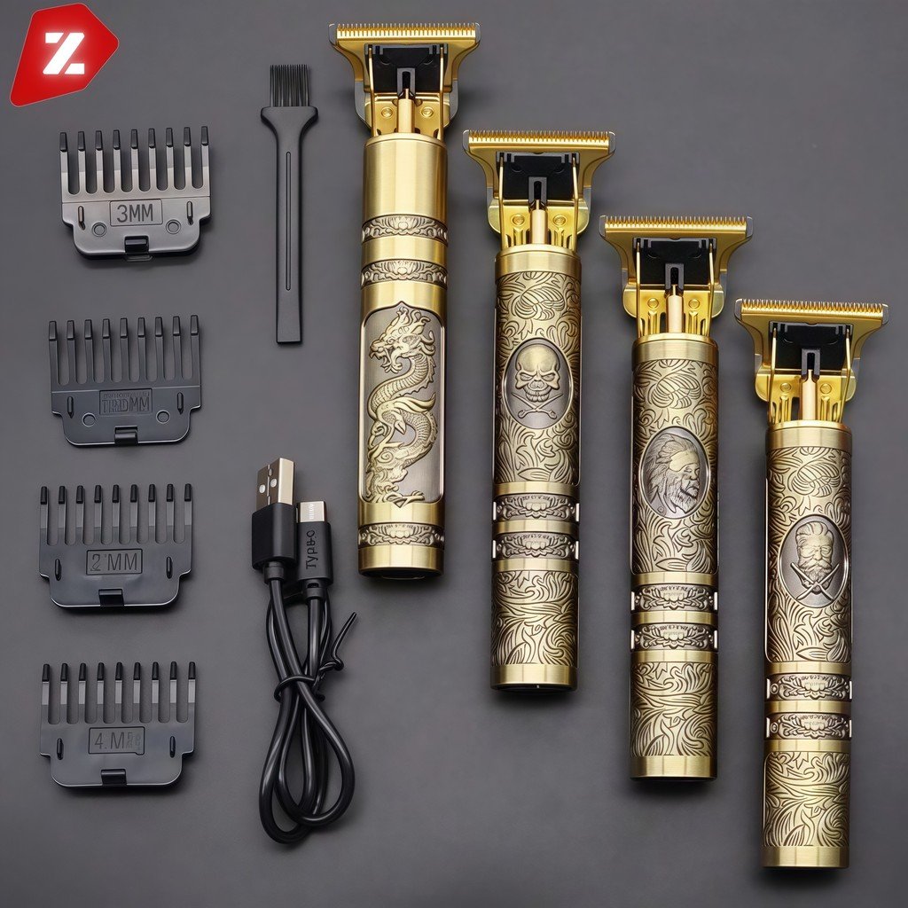 Máquina de Cortar Cabelo e Barba Masculina, Barbeador Elétrico e Aparador Profissional