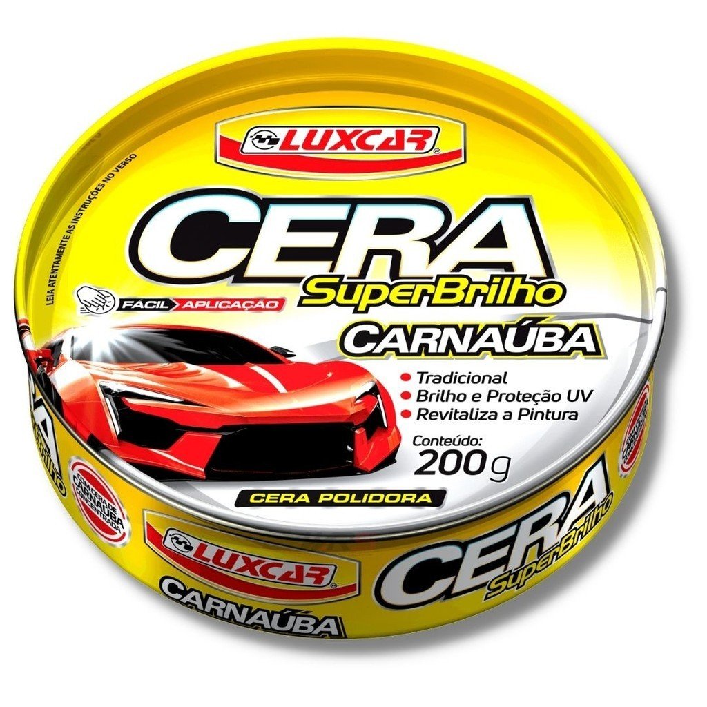 Cera Automotiva Carnaúba Luxcar Pasta SuperBrilho 200g