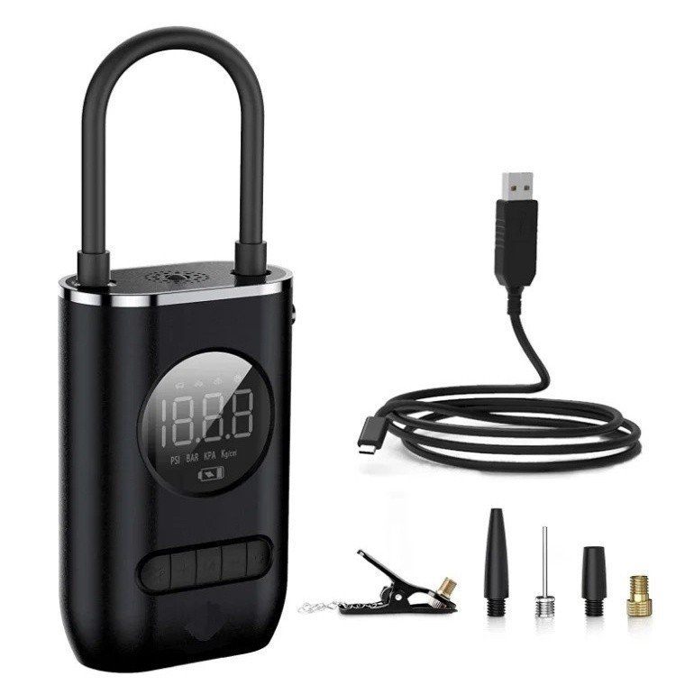 Calibrador Compressor Pneu Digital Carro Moto Bike Sem Fio