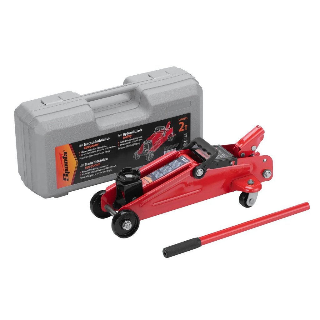 Macaco Hidráulico Jacaré Capacidade 2T E Maleta Sparta