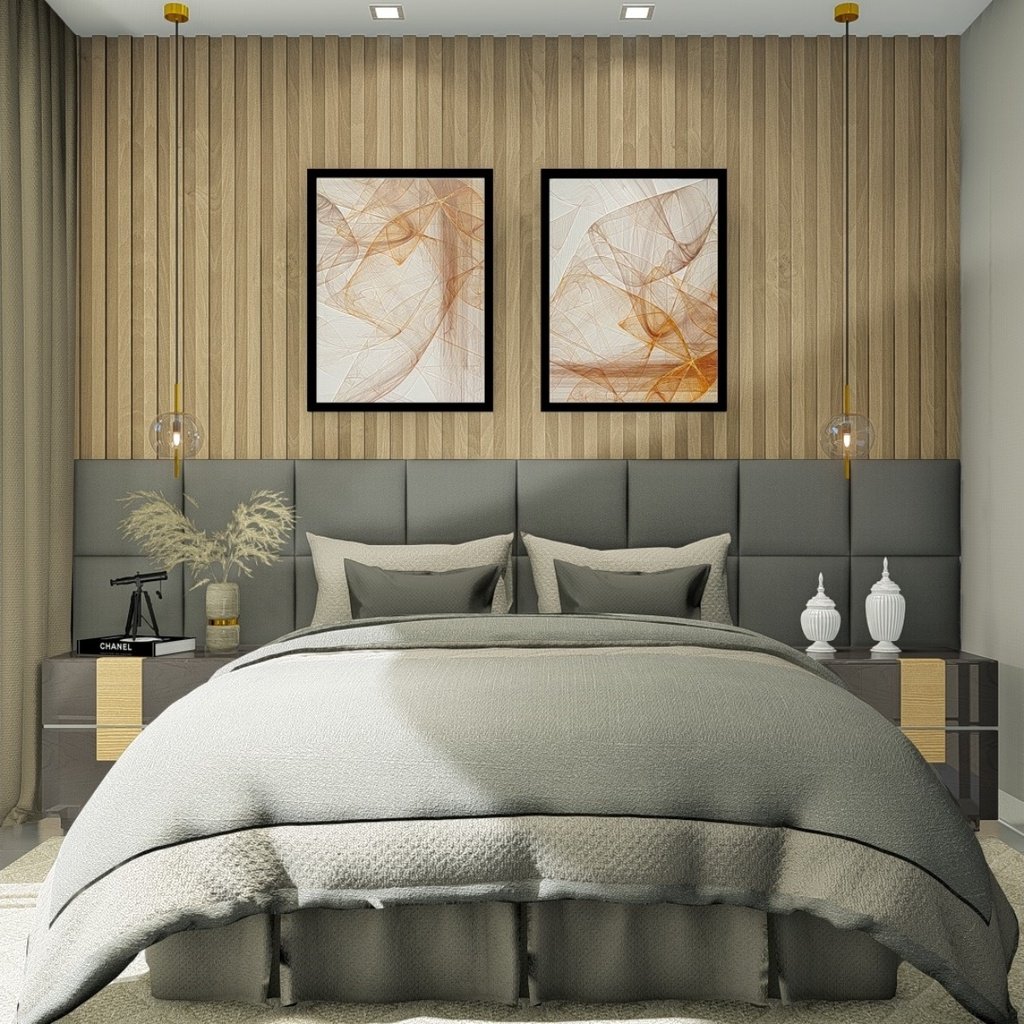 Cabeceira Ripada Estofada Placa 40x35 Em Linho Varias Cores