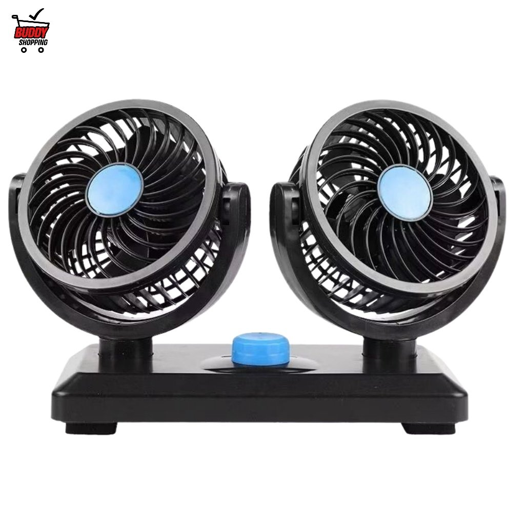 Ventilador Automotivo Duplo 12v Ajustável 2 Velocidade Carro