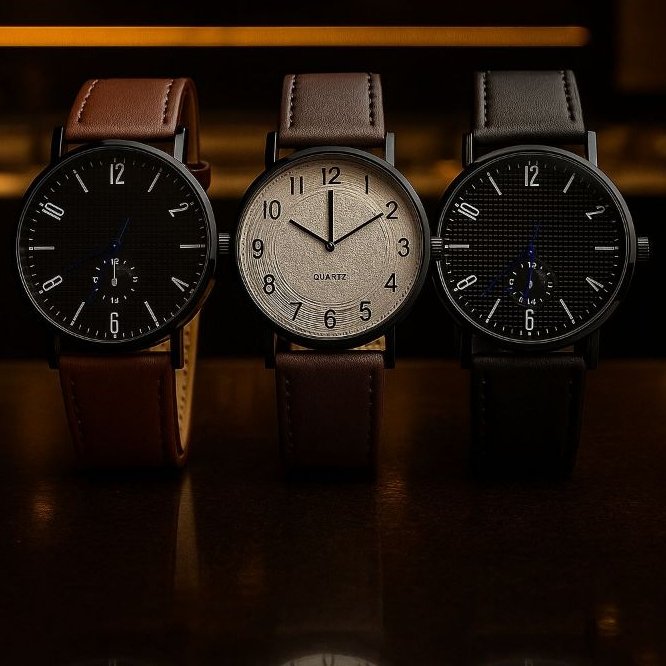 Relógio de Pulso Masculino Premium – Analógico Modelo Casual Tipo Couro