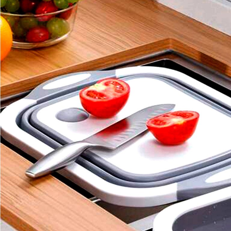 Bacia Retrátil e Tábua de Corte Muito Útil Fácil de Guardar