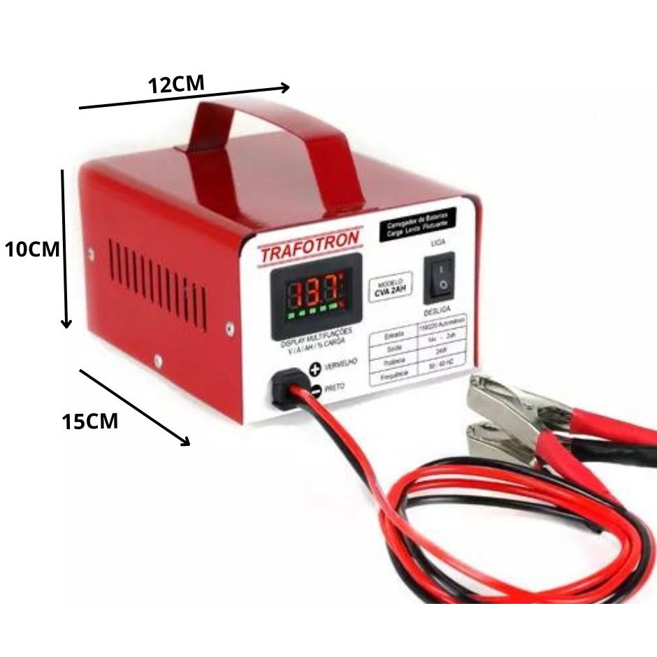 Carregador De Bateria automotivo Cva2ah Com Display Multi Funções