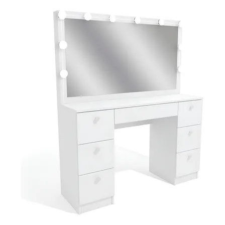 Penteadeira Ditália Pe80 Com Kit Luz Branco Cor Branco