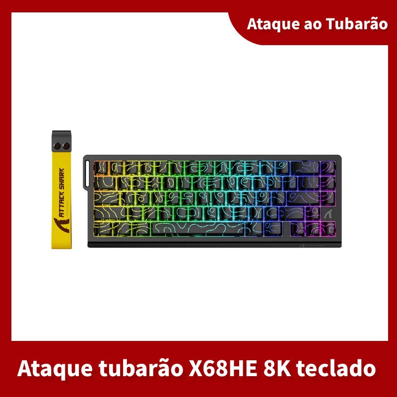 Ataque SHARK X68HE AK820 Teclado Magnético Para Jogos Mecânico Com Fio 0.01 Mm Trig Rápido 8K Hz SOCD/Rs 0.125ms 128K Ta