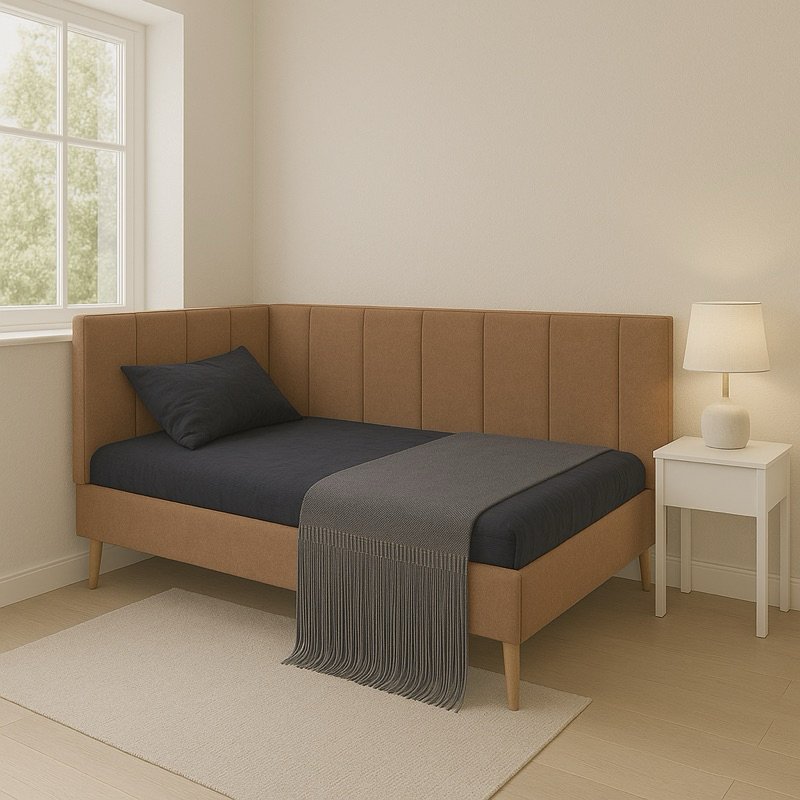 Cabeceira Em L Solteiro 90cm x 1,90 na lateral 10 módulos Estofados