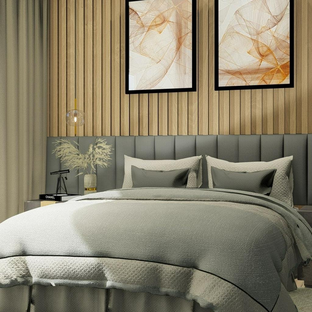 Cabeceira De Cama Ripada 60x20 Estofada Em Veludo Madeira Adesiva Placa Modulada Diversas Cores