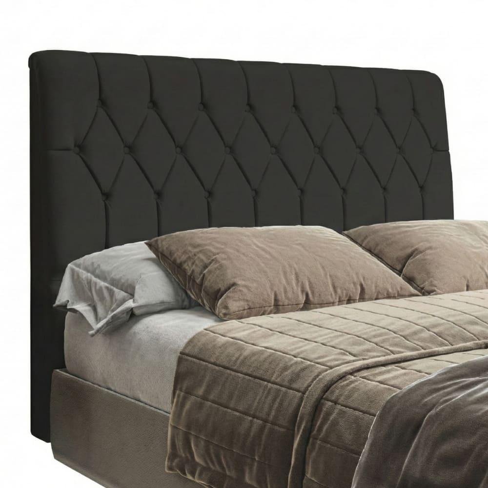 Cabeceira Para Cama Box Queen Istambul Dobuê 1.60m Com Capitonê Preto