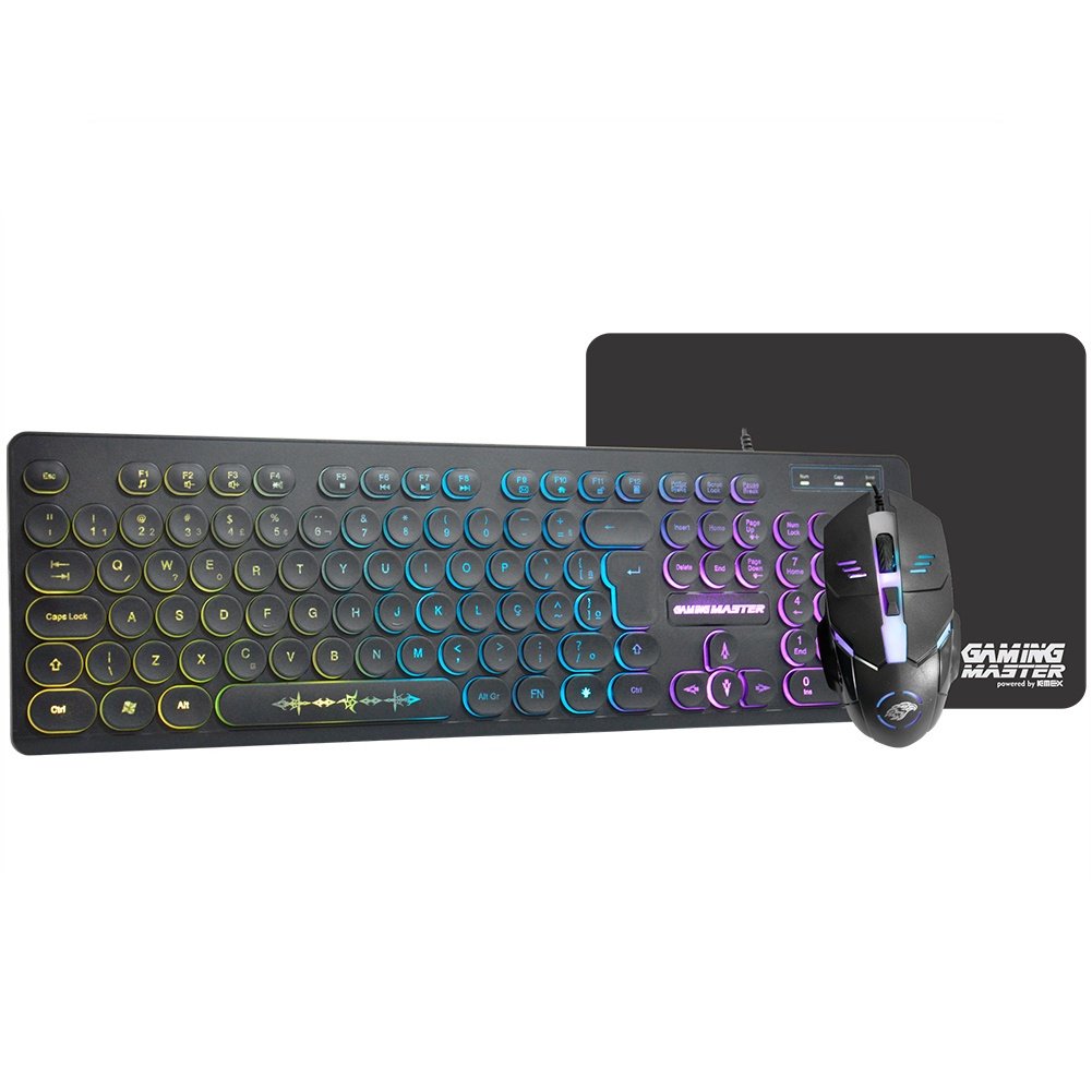 Kit Teclado Mouse Gamer KM-7628 RGB SteamPunk+MOD734+PAD FXX