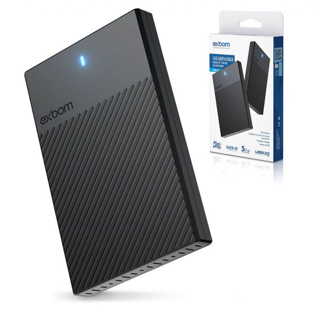 Case para HD/SSD 2.5 polegadas SATA III USB3.0 EXBOM CGHD-36