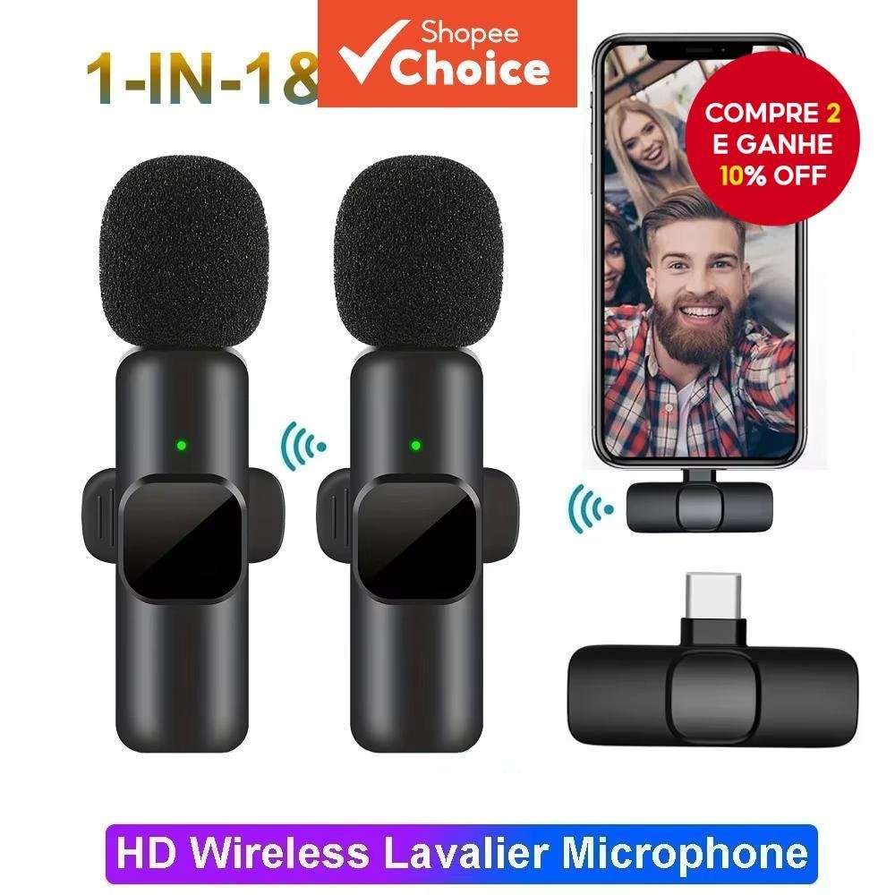 Mini Microfone Portátil De Lapela K9 Sem Fio Para Telefone De Jogos Ao Vivo IOS Android Vlog