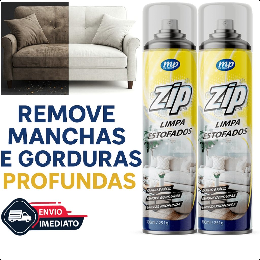 Limpa ESTOFADOS Espuma Para Limpeza de Estofados Spray Zip Clean 300ml