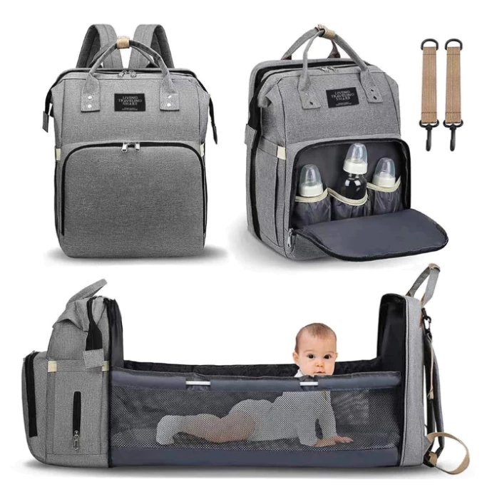 Mochila Bolsa Maternidade Térmica que vira Berço Multifunções Impermeável MY001