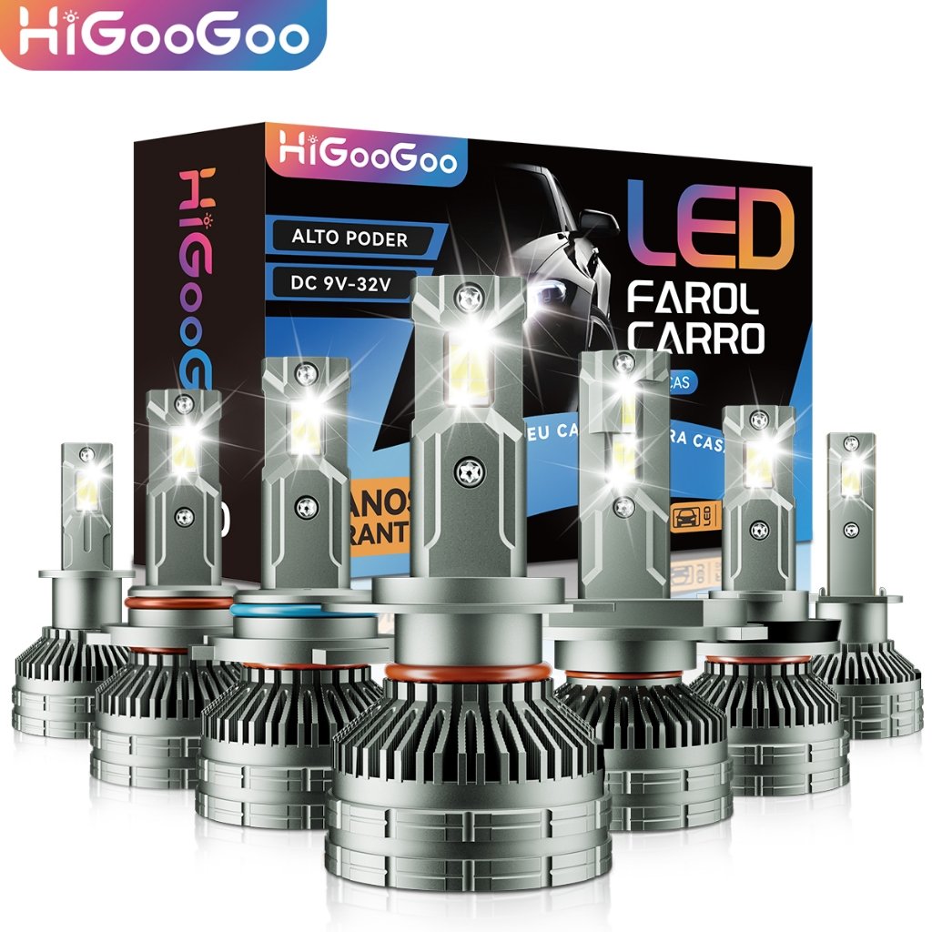 HiGooGoo G70 200W 40000LM Carro Led Lâmpadas De Farol Luz De Nevoeiro Para H1 H3 H4 H7 H11 H27 9005 9006 6500K