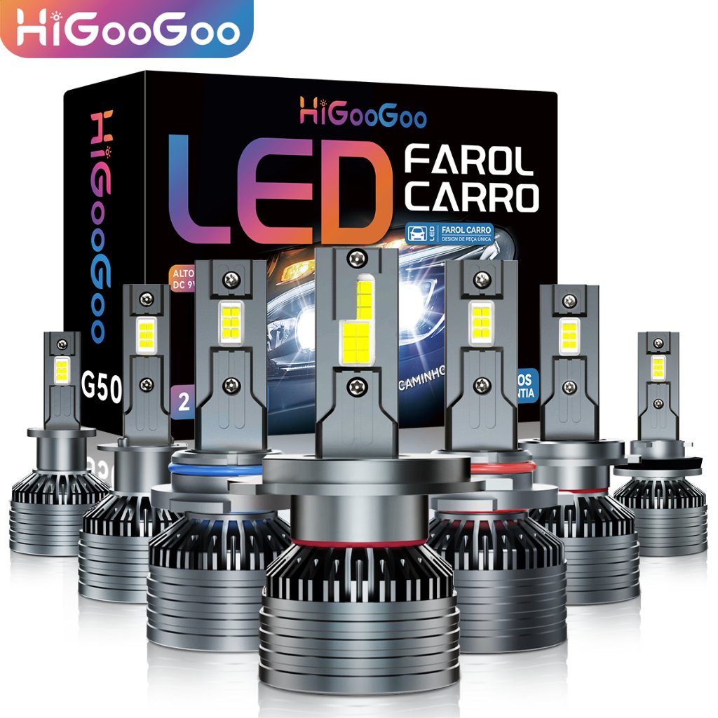 Garantia De Dois Anos G50 30000LM Carro De Led Lâmpadas Par De Farol Luz H1 H3 H4 H7 H11 H27 HB3(9005) HB4(9006) 6500K