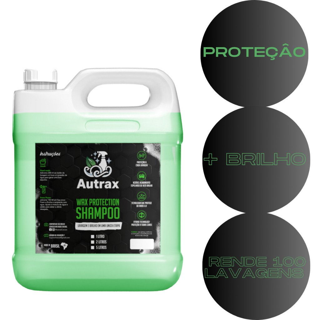 Shampoo Com Cera De Carnaúba 5 Litros  Maior brilhoo e economia Automotivo + Brilho