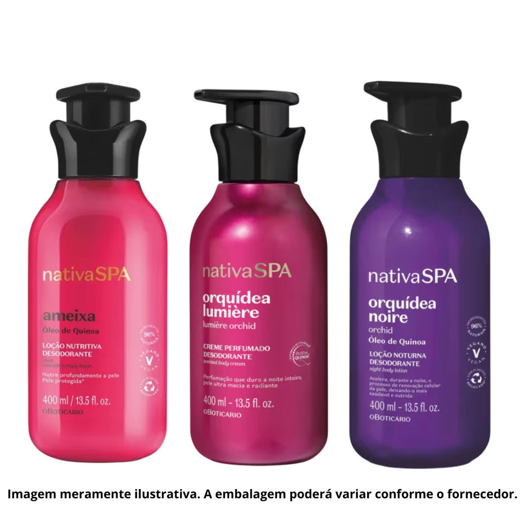Kit Corporal Nativa Spa com 3 Hidratantes de 400ml