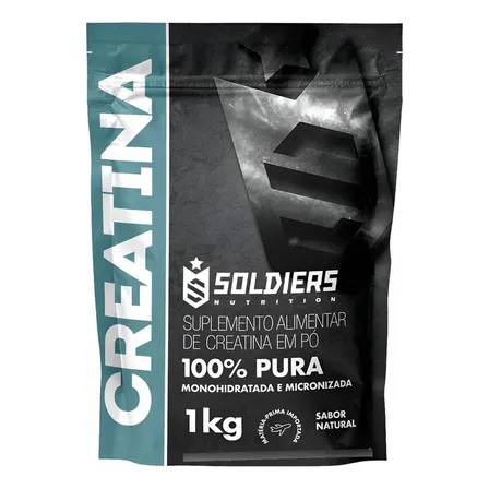 Creatina Monohidratada 1kg Soldiers Nutrition 100% Pura Importada Alta Performance Músculo Treino