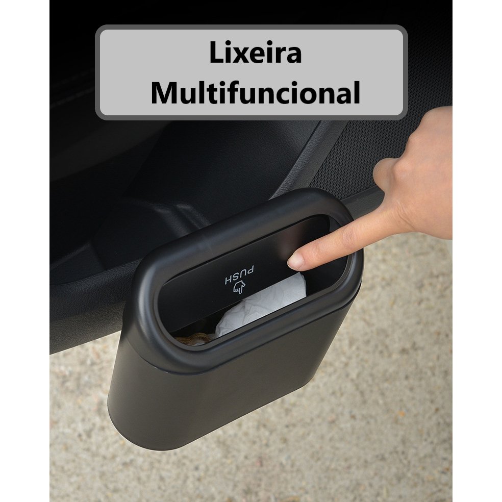 Lata Lixo Lixeira Coberta Carro Caixa Armazenamento Suspenso Porta Banco Assento Traseira Multifuncional acessórios
