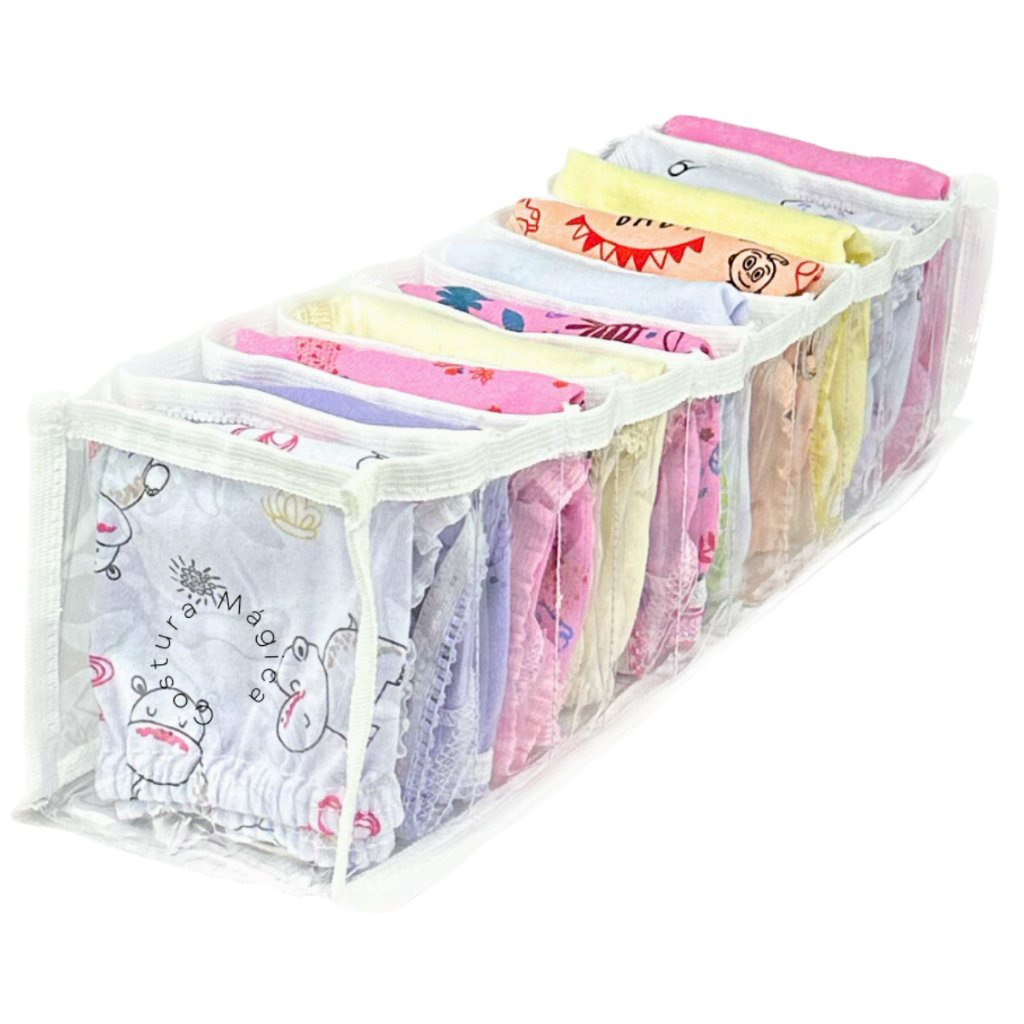 8 Organizador de Gaveta Peça Íntima Calcinha/Meia/Cueca Transparente