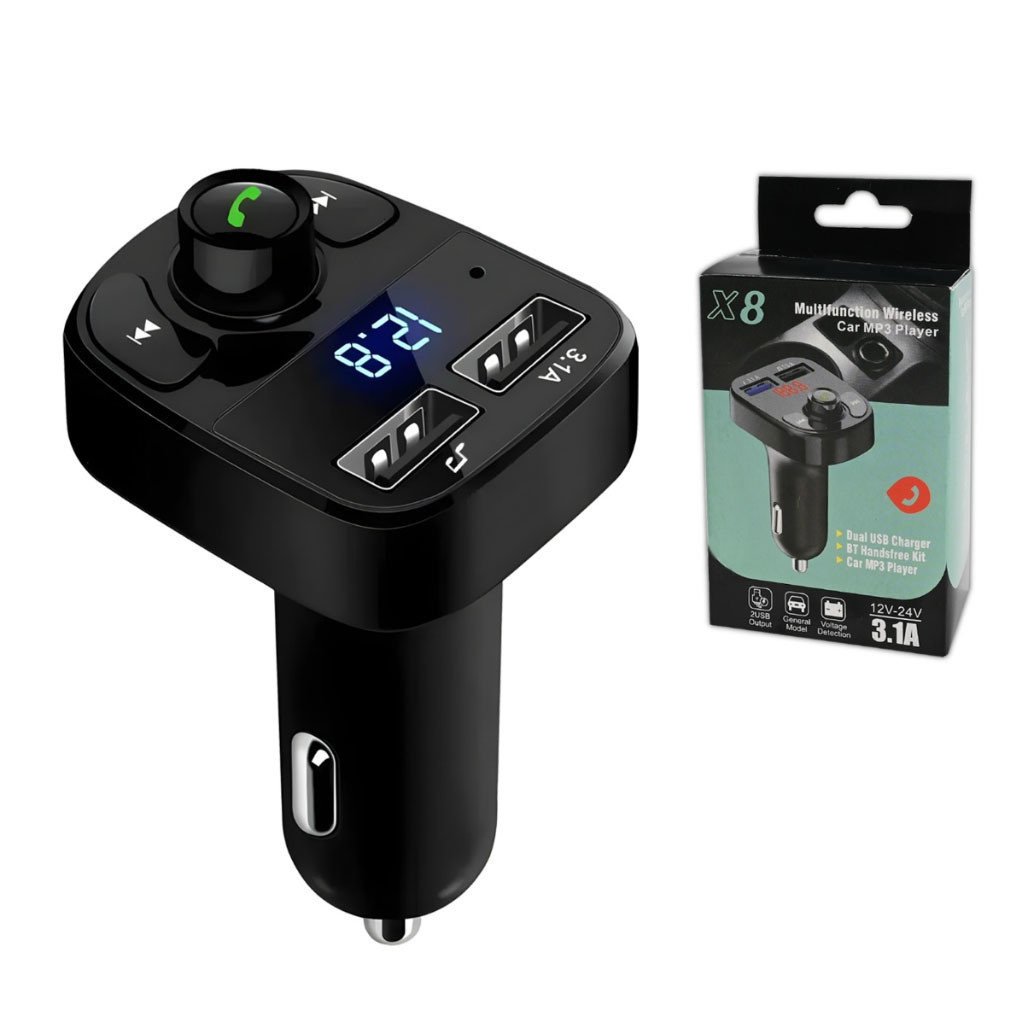 Carregador Carro Transmissor Fm Bluetooth Veicular Mp3