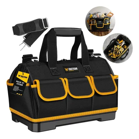 Bolsa Lona P/ Ferramentas Fasterr Fst058 Fundo Emborrachado Preto