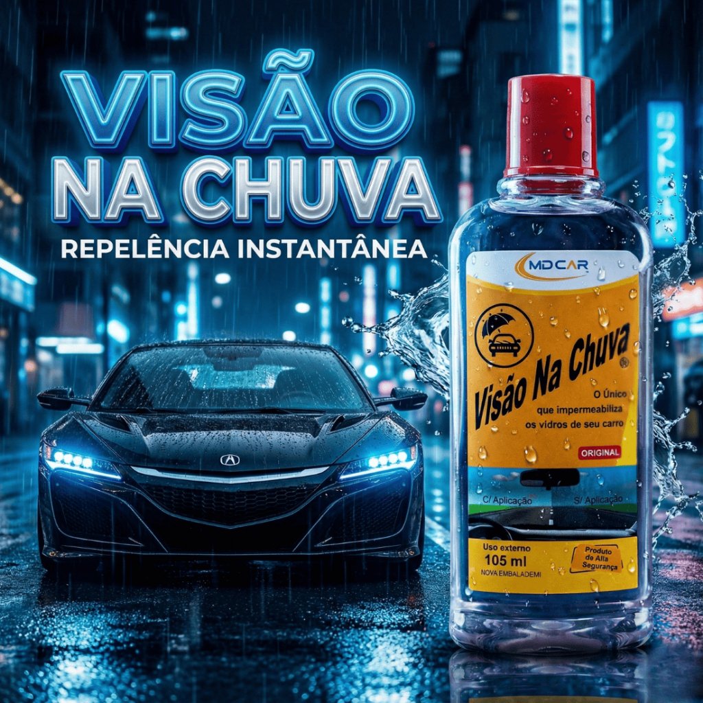 Cristalizador de Vidros Automotivo | Md Car | Repelente de Água | Visão na Chuva | Antiembaçante off