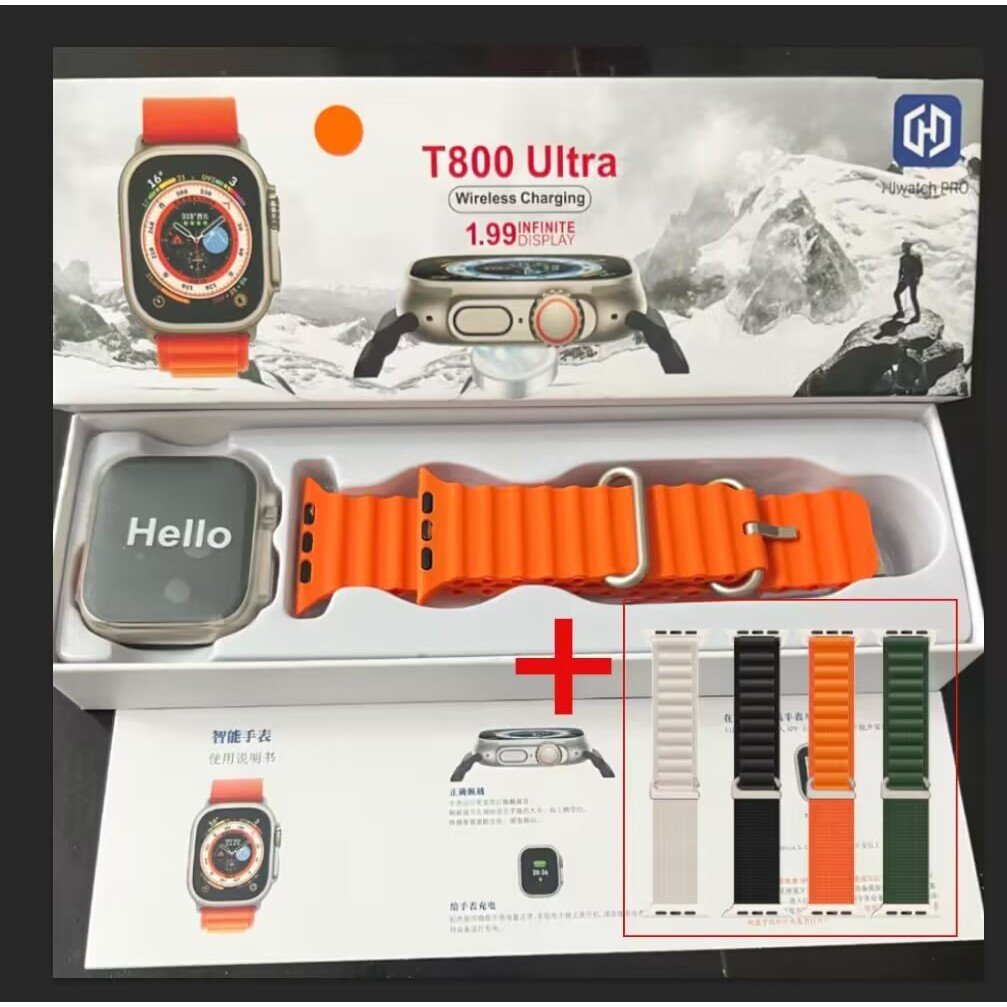 Smartwatch T800 Ultra Series 8 Ultra Calculadora Cardíaca Monitoramento Da Frequência Relógio Inteligente