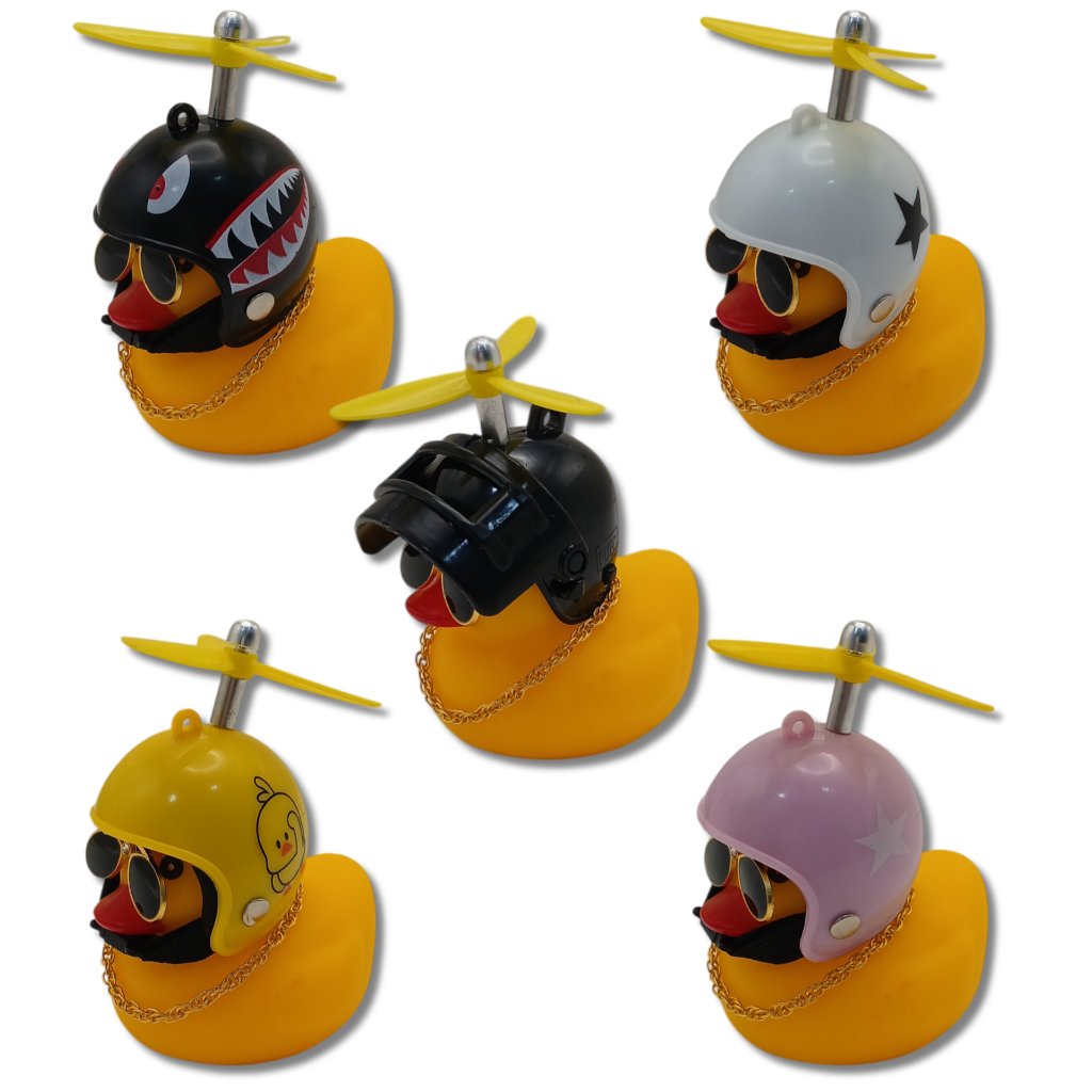 PATO PARA GUIDÃO MOTOQUEIRO - PATO COM LUZ DE BORRACHA CAPACETE