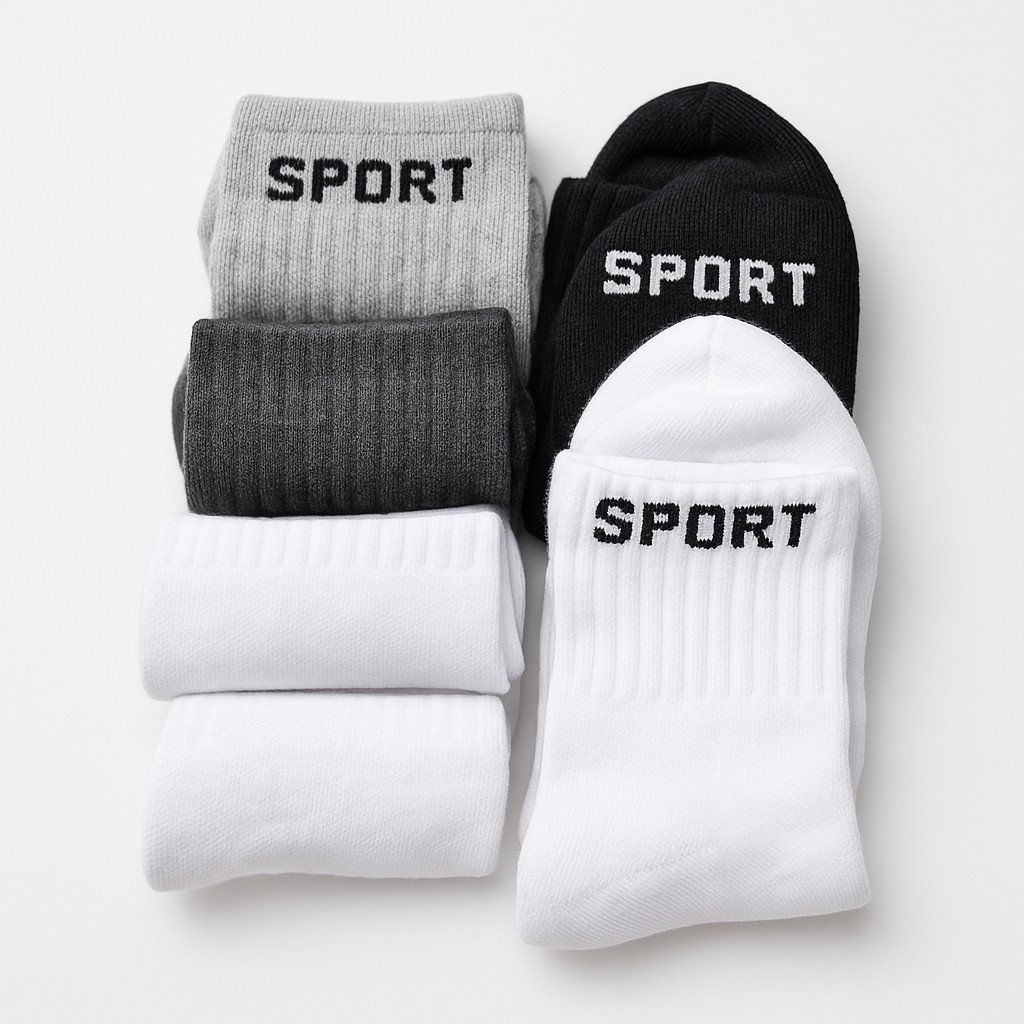 12 Pares de Meias Cano Alto Algodão Unissex 37-44（meia Sport--001）