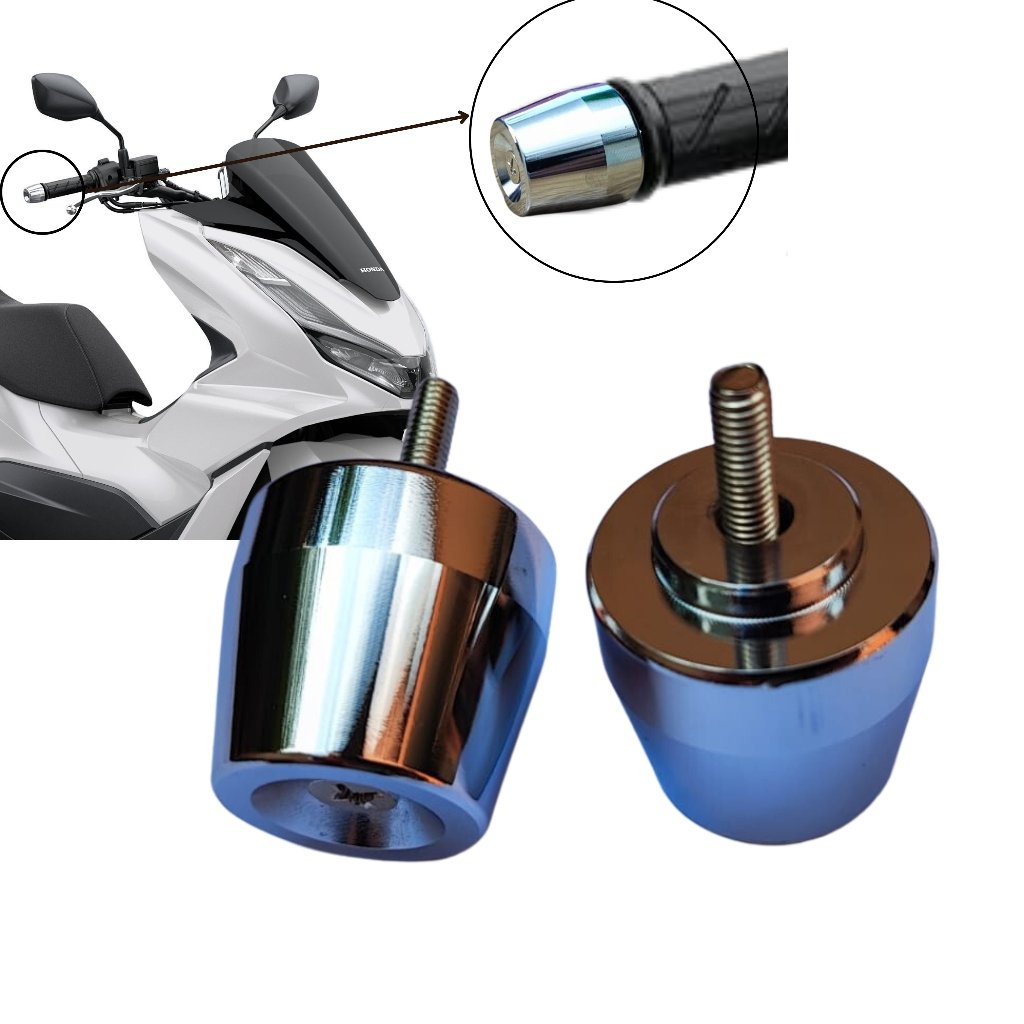 Peso Pezinho De Guidao De Moto Pcx 150 2019 2020 Cromado Par