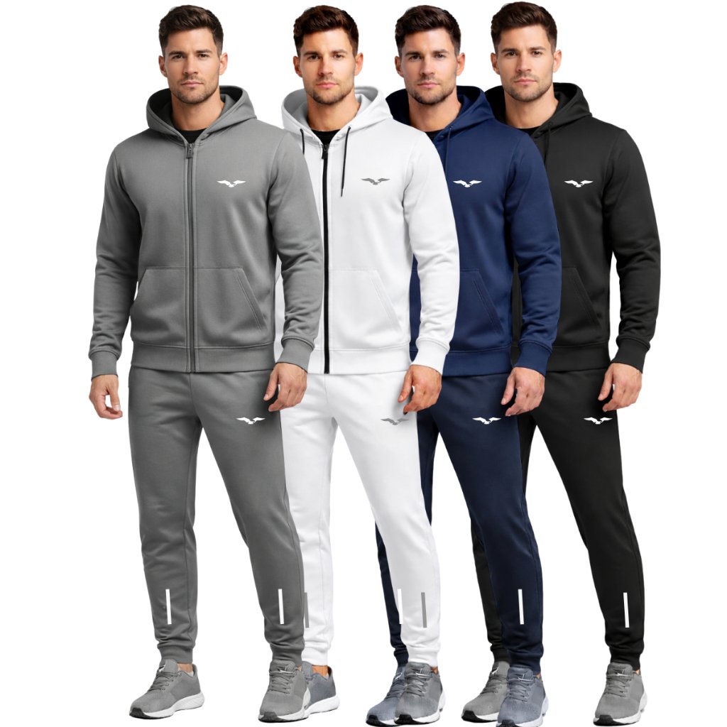 Conjunto Jaqueta e Calça Jogger Masculina Inverno Frio Academia Treino Fitness Casual Esportivo Confortável