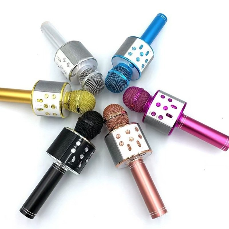 Microfone Sem Fio WS-858 Karaokê Usb SD Card Efeito De Voz