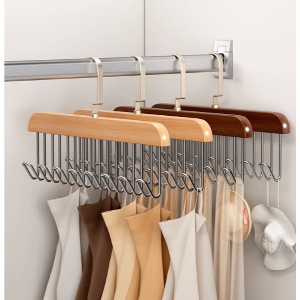 Cabide de Madeira Multi-uso Para Cintos Gravatas Cachecóis Sutiãs Colares Organizador em Geral