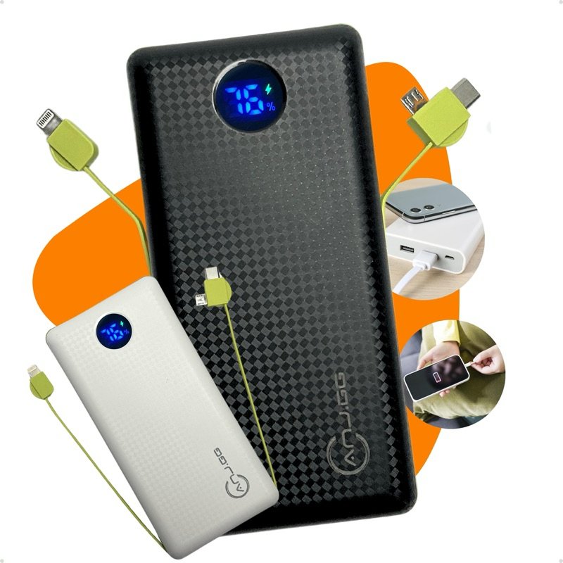 Carregador Portátil Turbo 20000mah Power Bank Universal Com Indicador De Bateria Original