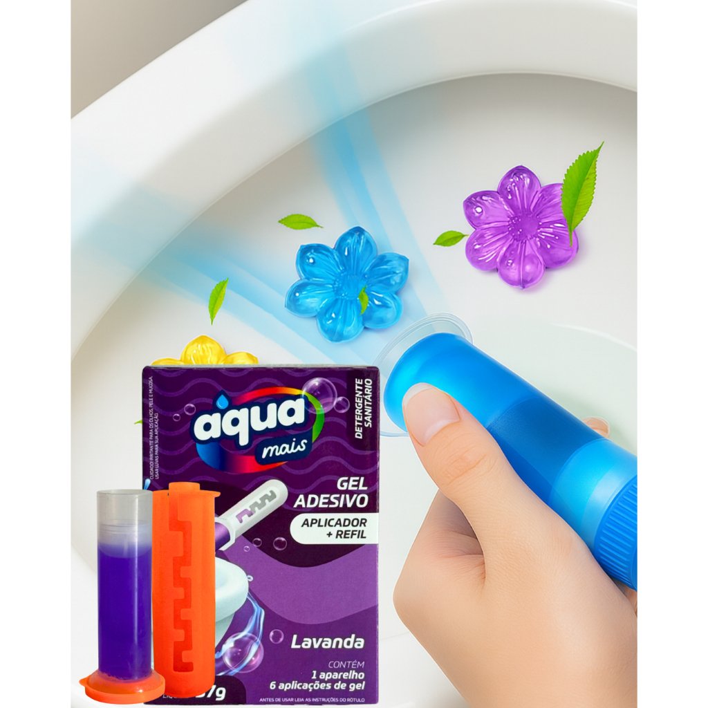 Kit 12 Aplicações Gel Sanitário Fragrâncias florzinha para vaso sanitário