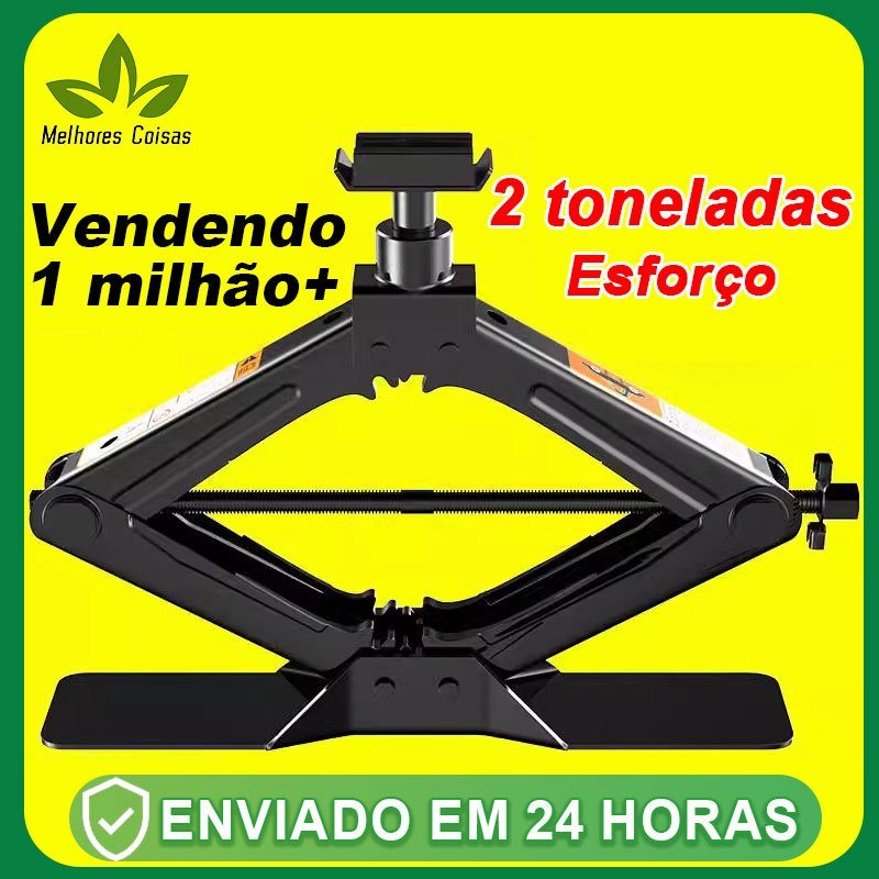 Macaco Sanfona de Carro Suporta 2 / 1.5 Toneladas  Jacaré Universal Original para Troca de Pneu