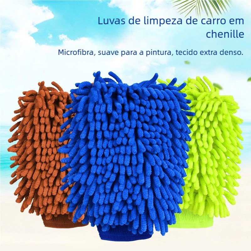 Luva Microfibra Grande: Lavar Carro e Limpeza Automotiva