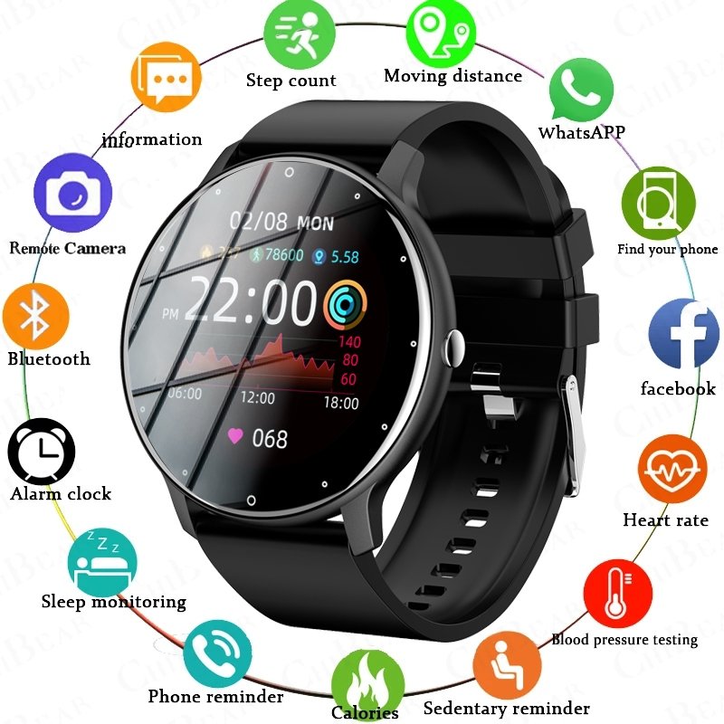 Smartwatch 1.28 Polegada Tela De Toque Completa Modo Esportivo Freqüência Cardíaca Movimento Pista Relógio Android IOS E