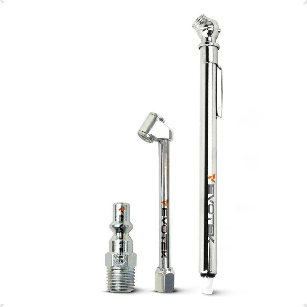 Kit Calibrador Tipo Caneta 50 Libras Portátil Com Bico Para Encher E Pneu Pino De Engate Carro Moto