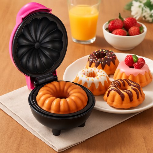 Máquina de Mini Bolos Elétrica 7 Minutos – Ideal para Cupcakes, Bolinhos e Sobremesas Rápidas