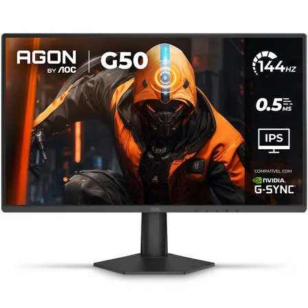 Monitor Gamer Aoc Agon G50 24 144hz 0,5ms 24g50f Preto 127/220v