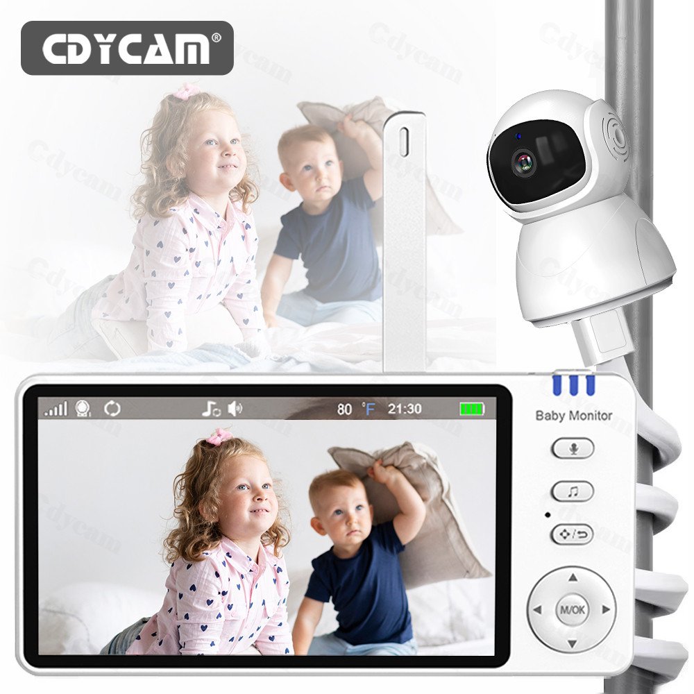 Babá Eletrônica, Câmera para Bebês com Tela de 5.0", Visão Noturna Infravermelha, áudio bidirecional e canção de ninar