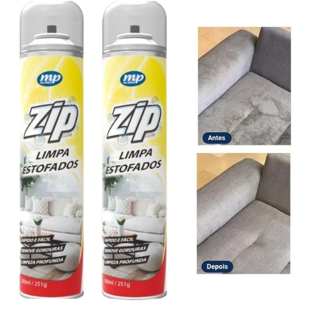 Limpa Estofados Espuma Mágica Spray Zip 300 ml Carro Sofá Tapetes Limpa a seco