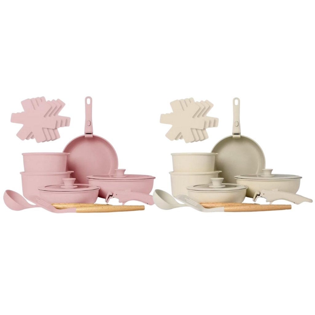 Kit Jogo de Panelas Antiaderente com 17 Peças Cabo Removível