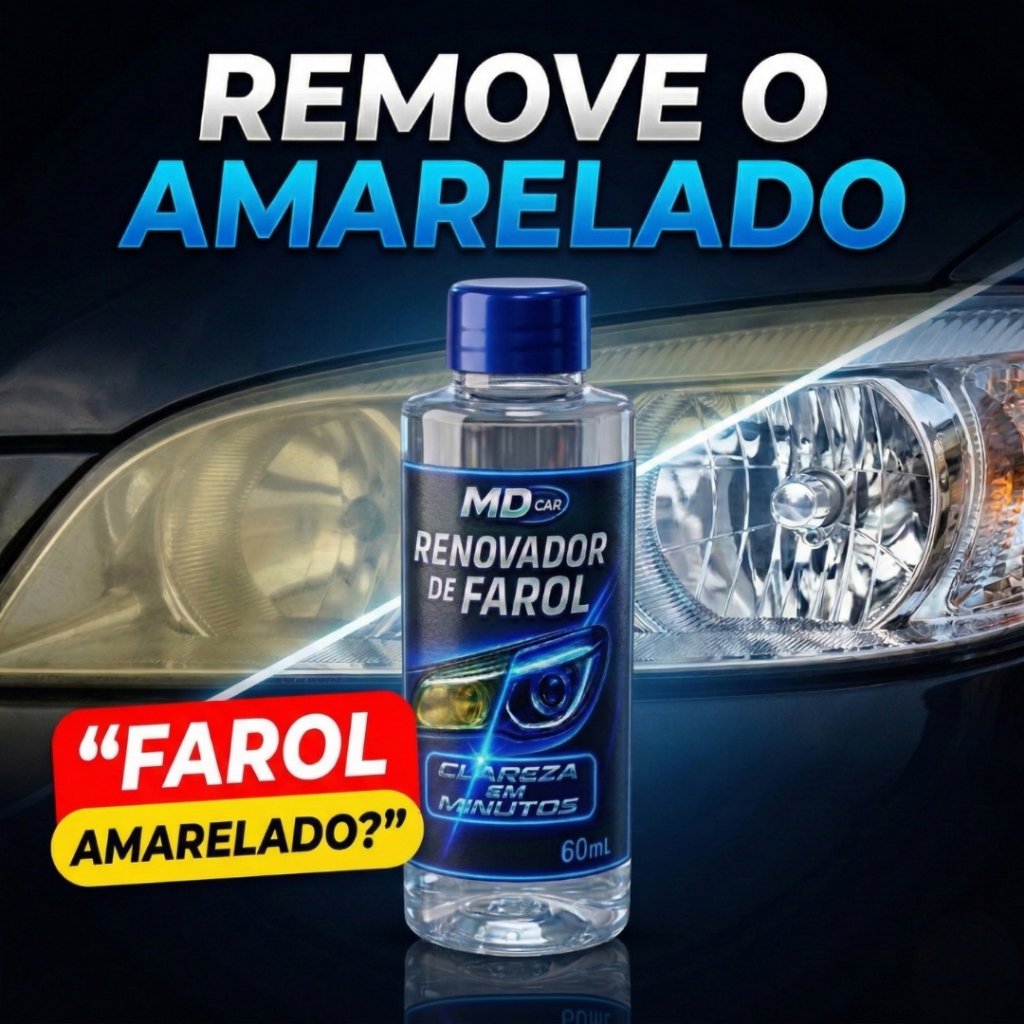Limpa Farol Amarelado MD Car – Remove Opacidade e Devolve o Brilho - Revitalizador de Farol Imediato